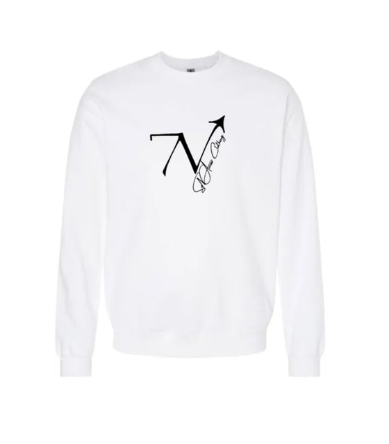 Plus White SvN Arrow Imprint Sweater